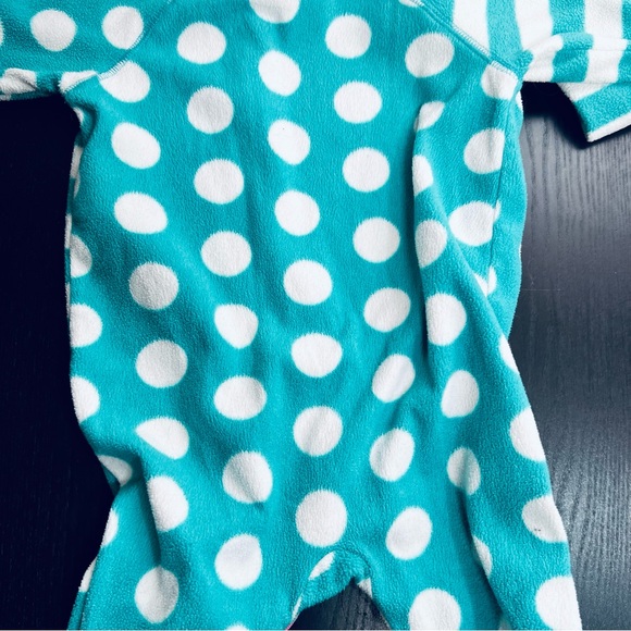 Place Blue and Pink One Piece Footies with Stripes and Polka Dots - Picture 6 of 7